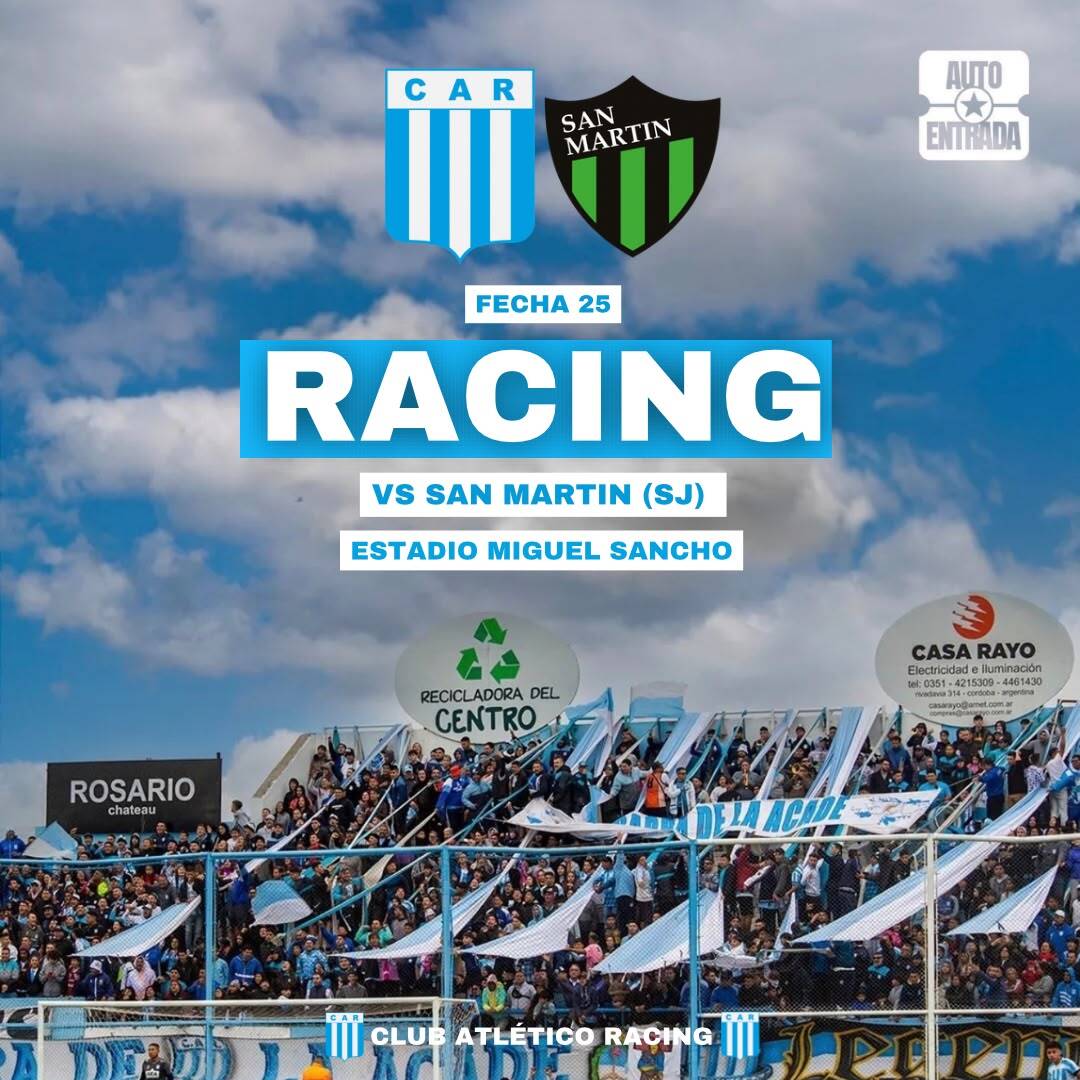 RACING DE CÓRDOBA VS SAN MARTÍN DE SAN JUAN