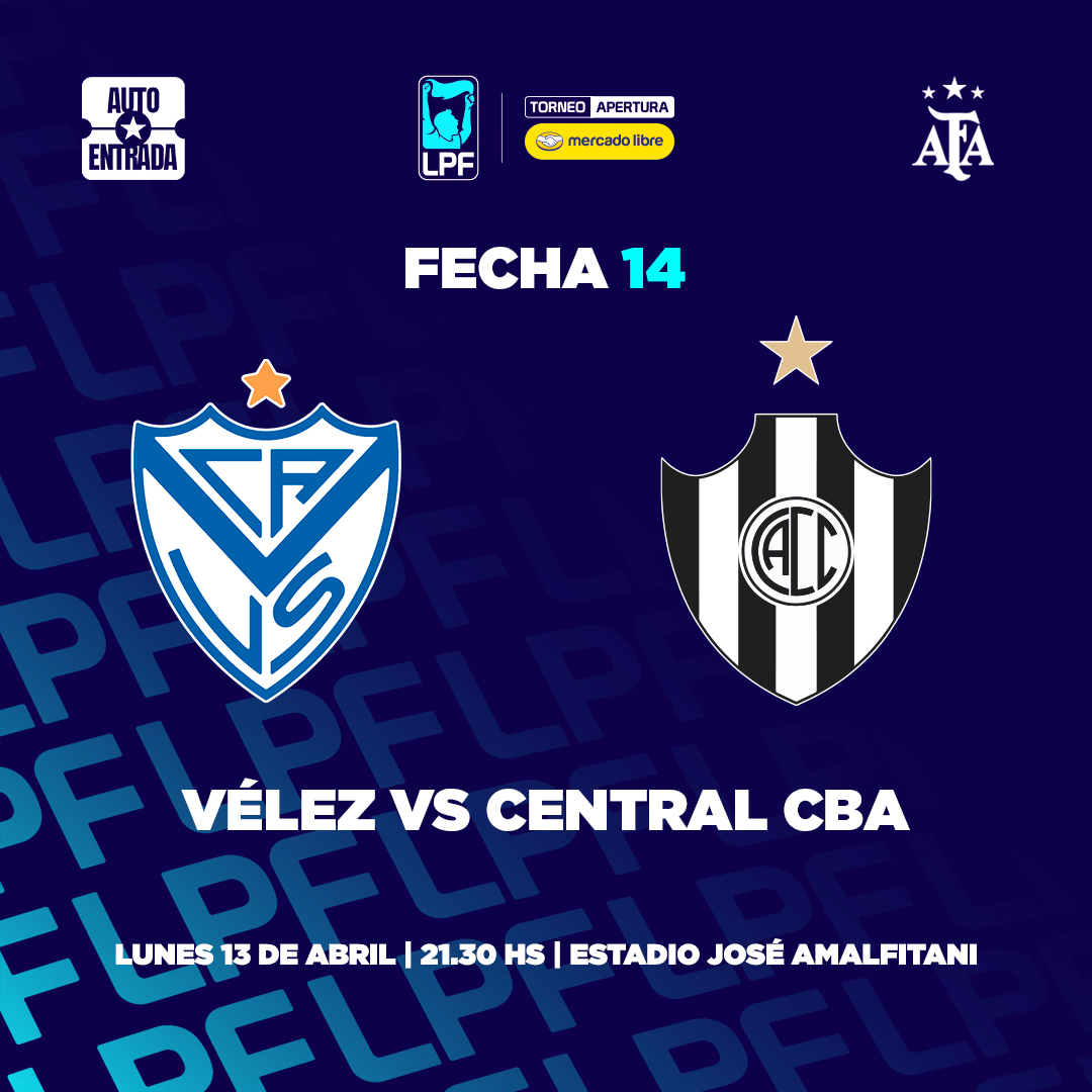 Vélez Sarsfield vs. Central Córdoba - Torneo Apertura Mercado Libre 2026 (Fecha 14)